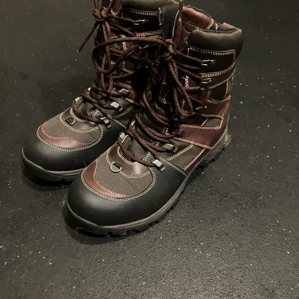 L.L. Bean Men's Dark Brown and Black Snow Boots
